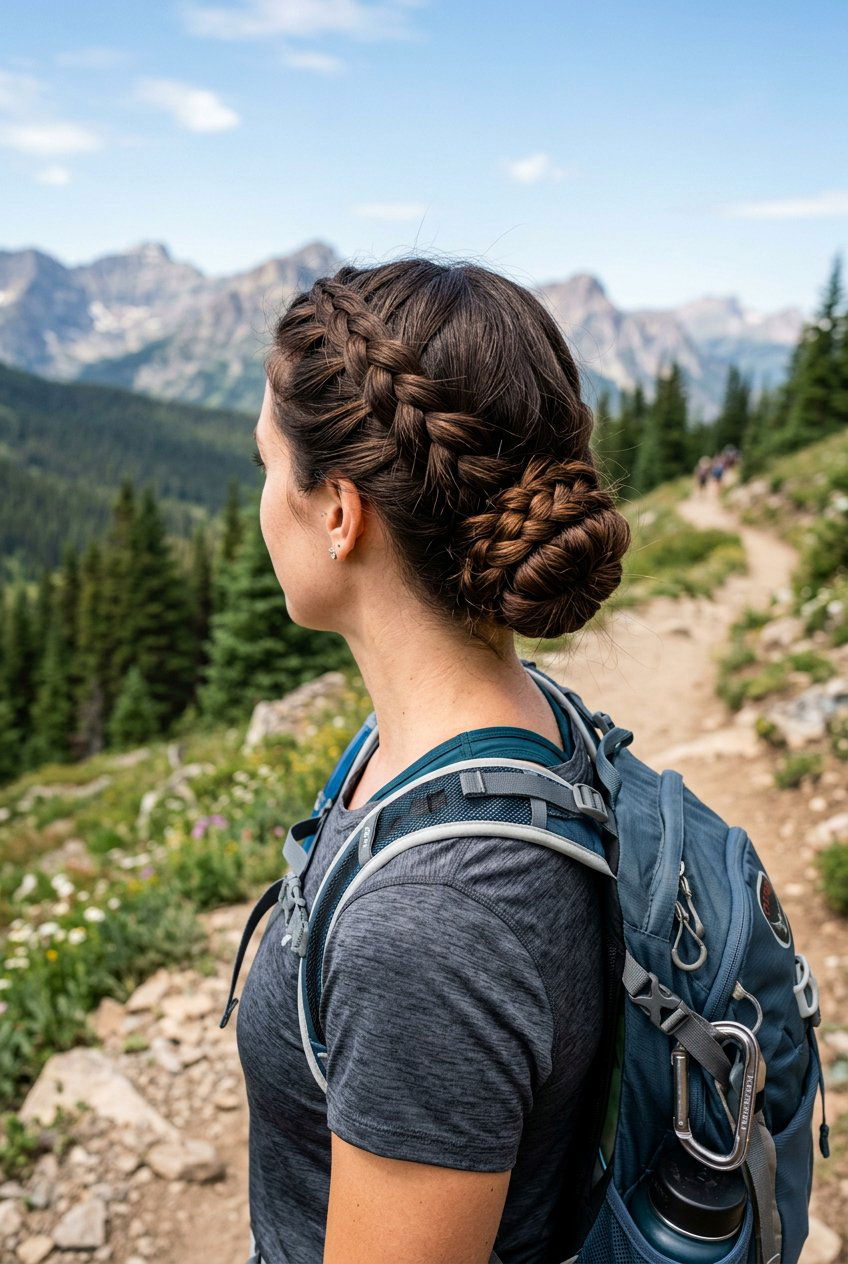 Braided Low Bun - 20 easy vacation updo for women - 20 easy vacation updo for women