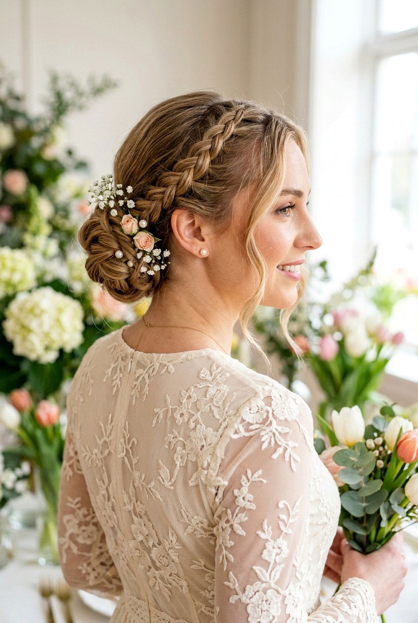 Braided Low Bun Easter Hair - 20 easter braid hairstyles - 20 easter braid hairstyles