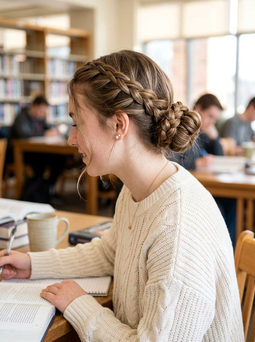 Braided Low Bun For College - 20 college girls low bun for class - 20 college girls low bun for class