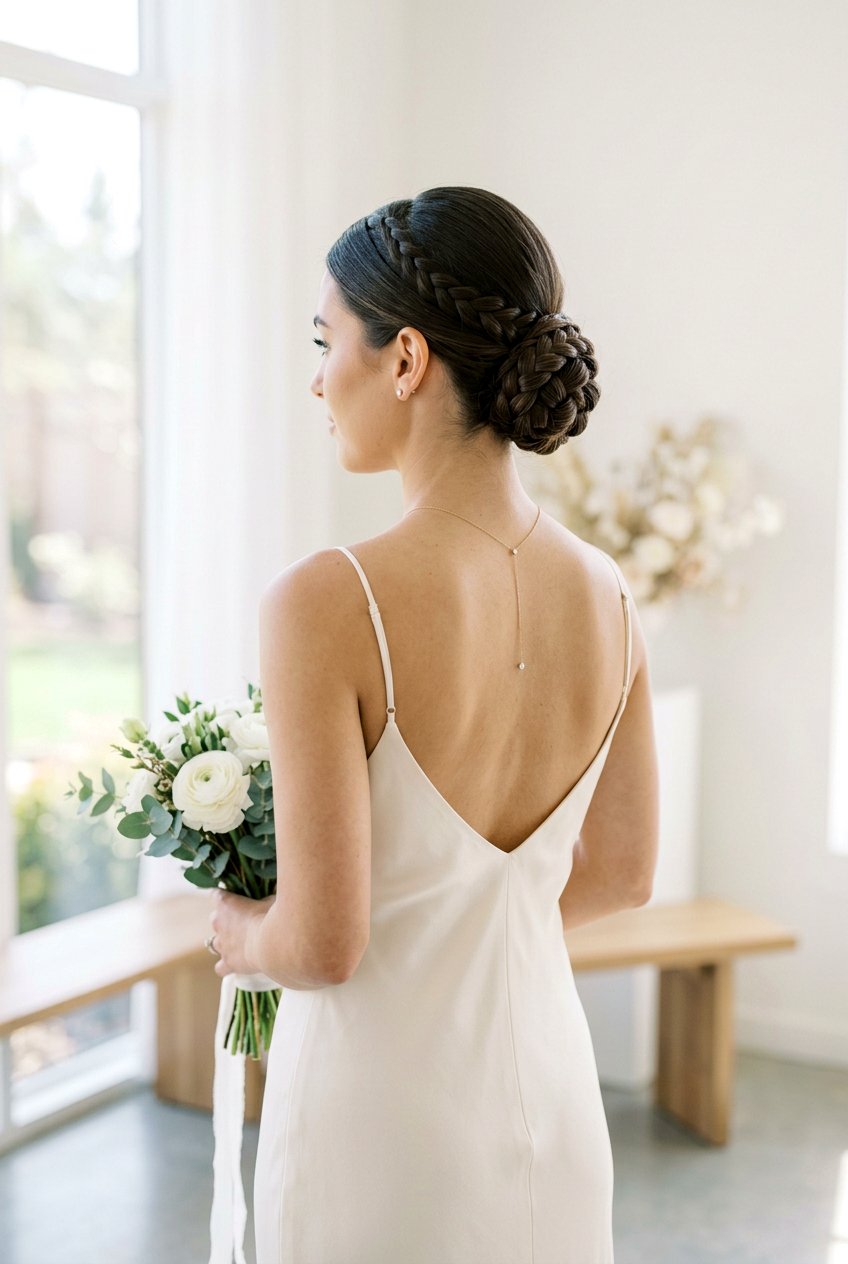 20 Elegant Braided Low Bun for Bride Ideas for Wedding Day