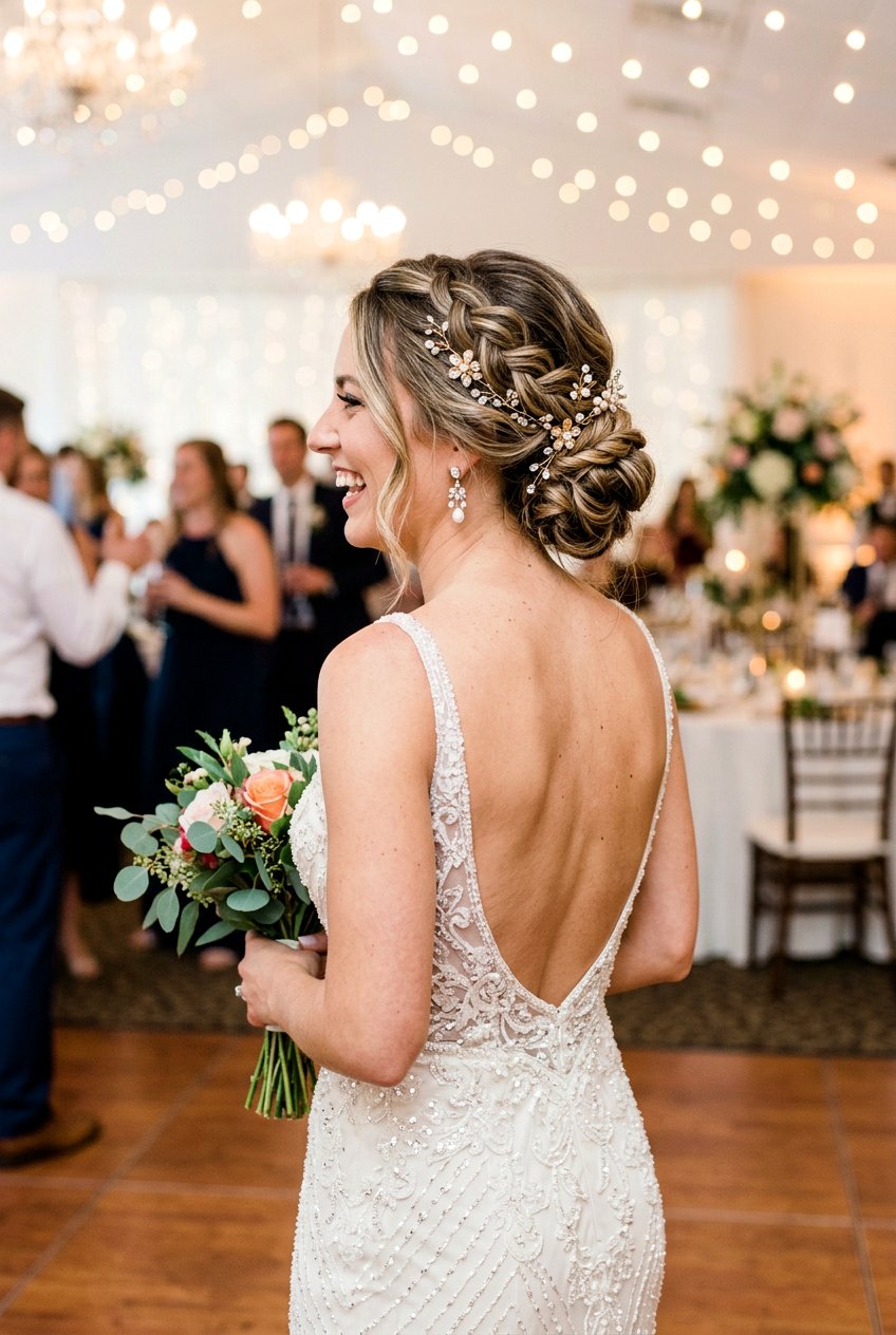 Braided Low Bun For Reception Change - 20 braided low bun for bride - 20 braided low bun for bride