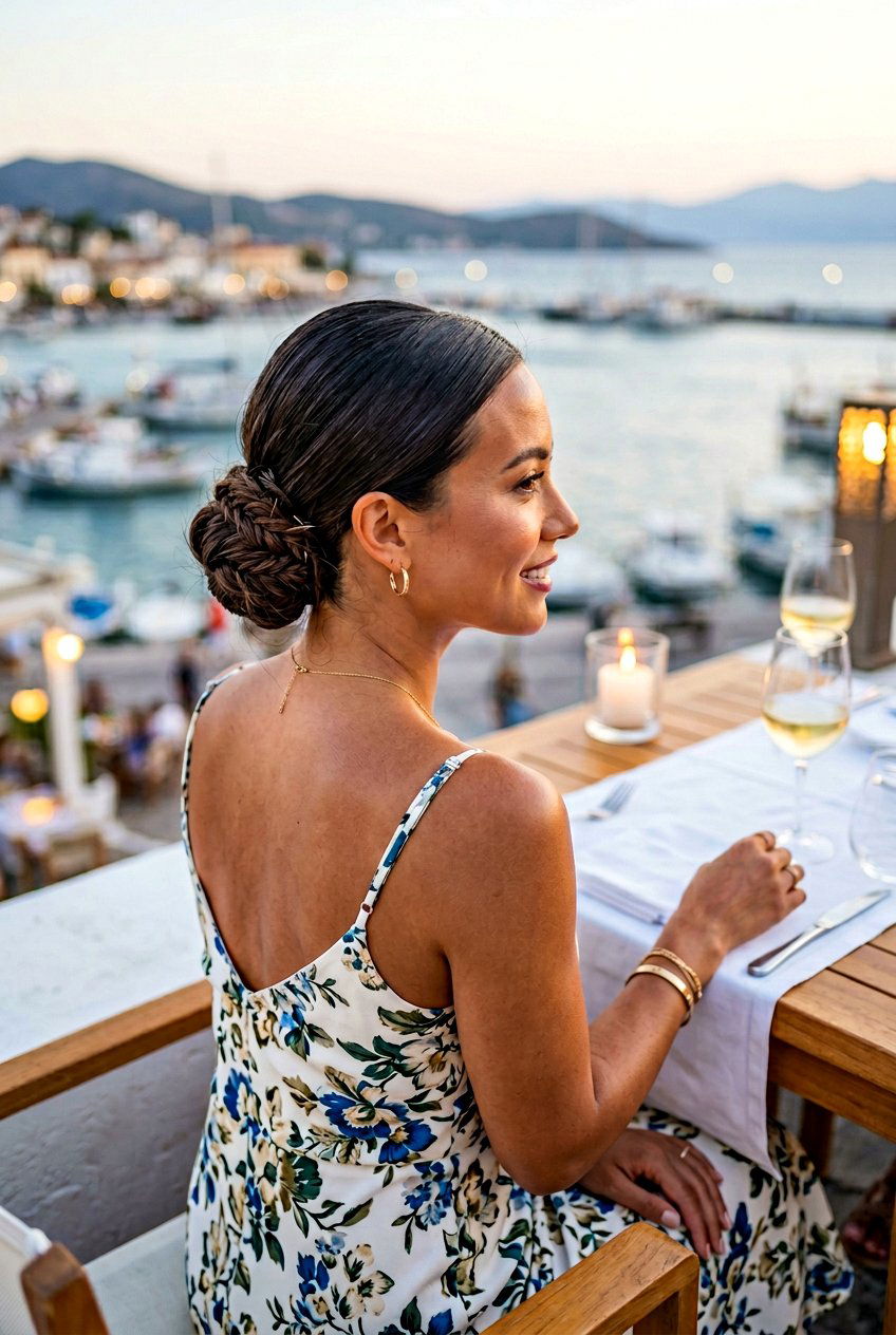 Braided Low Bun For Vacation Dinner - 20 vacation dinner hairstyles - 20 vacation dinner hairstyles