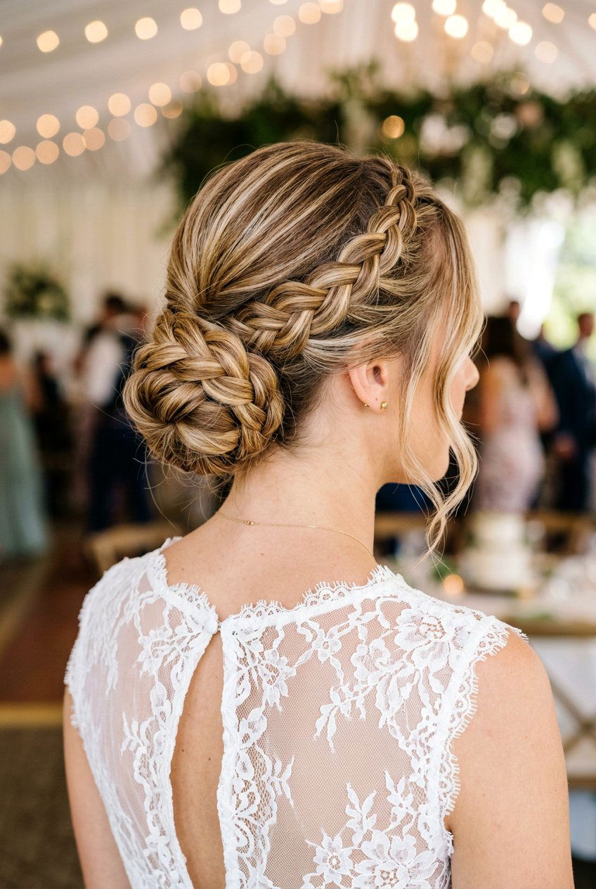 Braided Low Bun Homecoming Updo - 20 elegant homecoming updo - 20 elegant homecoming updo