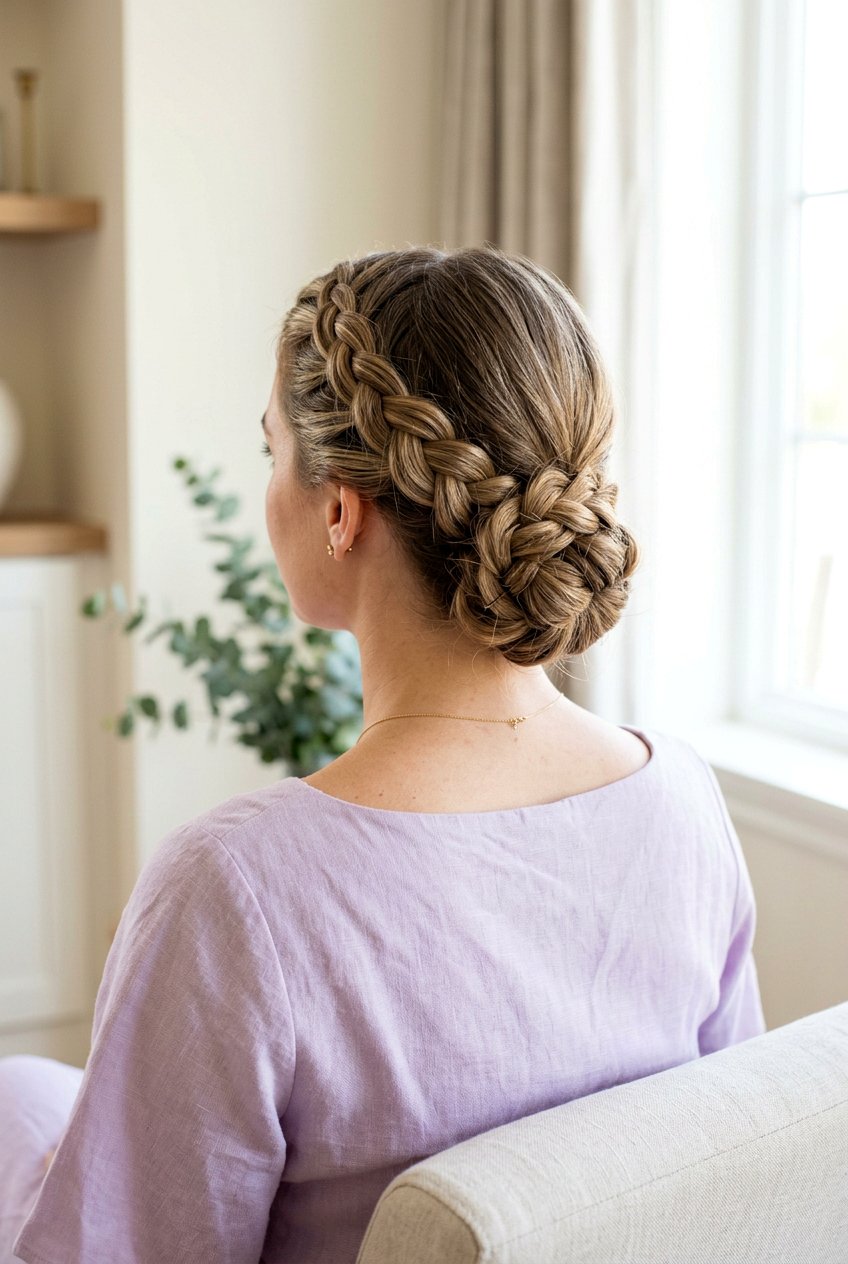 Braided Low Bun Mother Of The Bride - 20 mother of the bride medium hairstyles - 20 mother of the bride medium hairstyles
