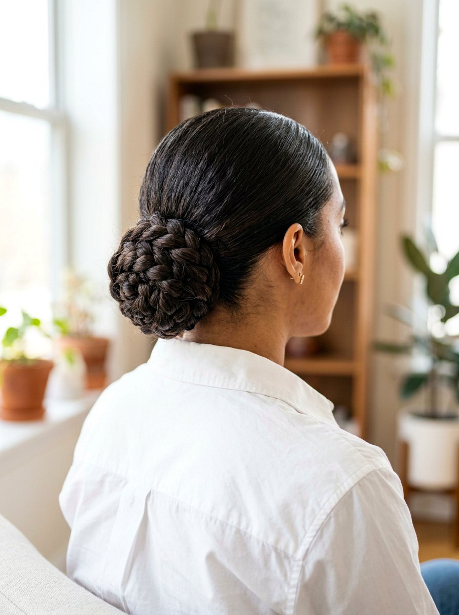 Braided Low Bun No Wash Hairstyle - 20 no wash day hairstyles - 20 no wash day hairstyles