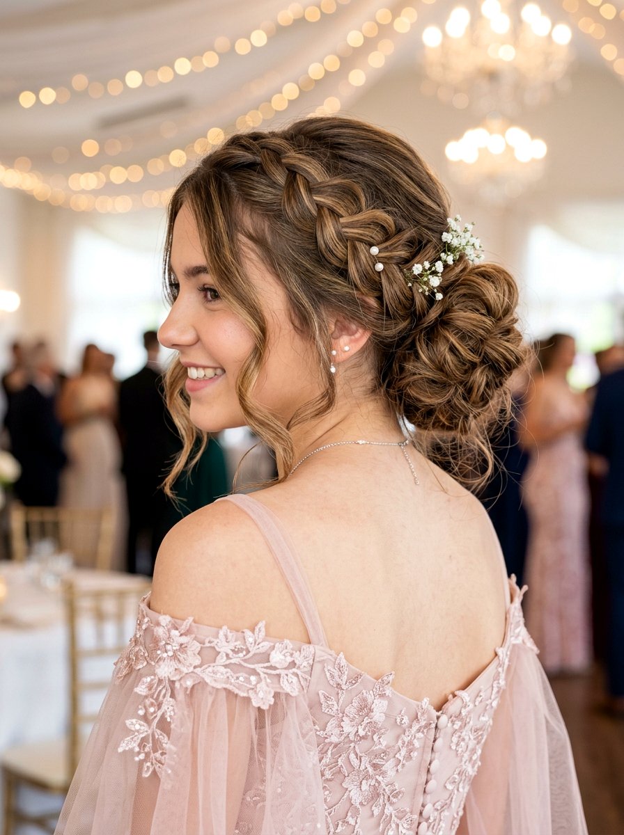 Braided Low Bun with Volume - 20 teen girls hairstyle ideas for prom - 20 teen girls hairstyle ideas for prom