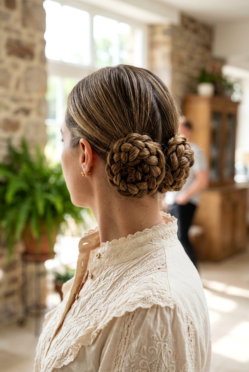 Braided Low Buns - 20 cowgirl braid hairstyles - 20 cowgirl braid hairstyles