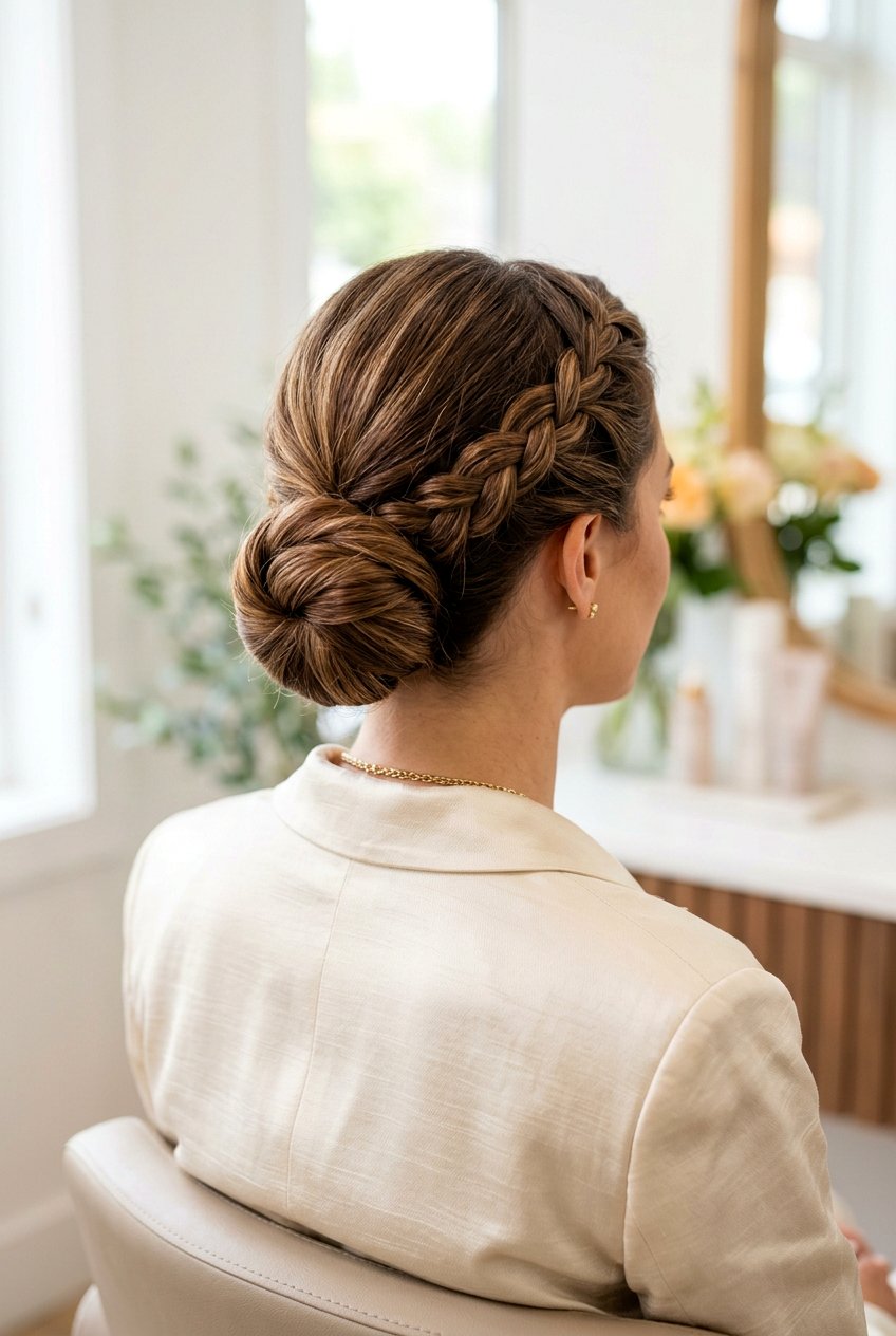 Braided Low Chignon Bun - 20 modern low chignon - 20 modern low chignon