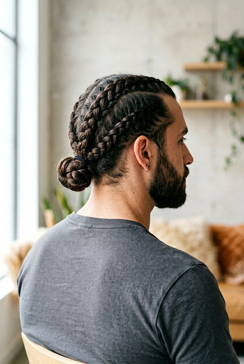 Braided Low Man Bun - 20 low man bun hairstyle - 20 low man bun hairstyle