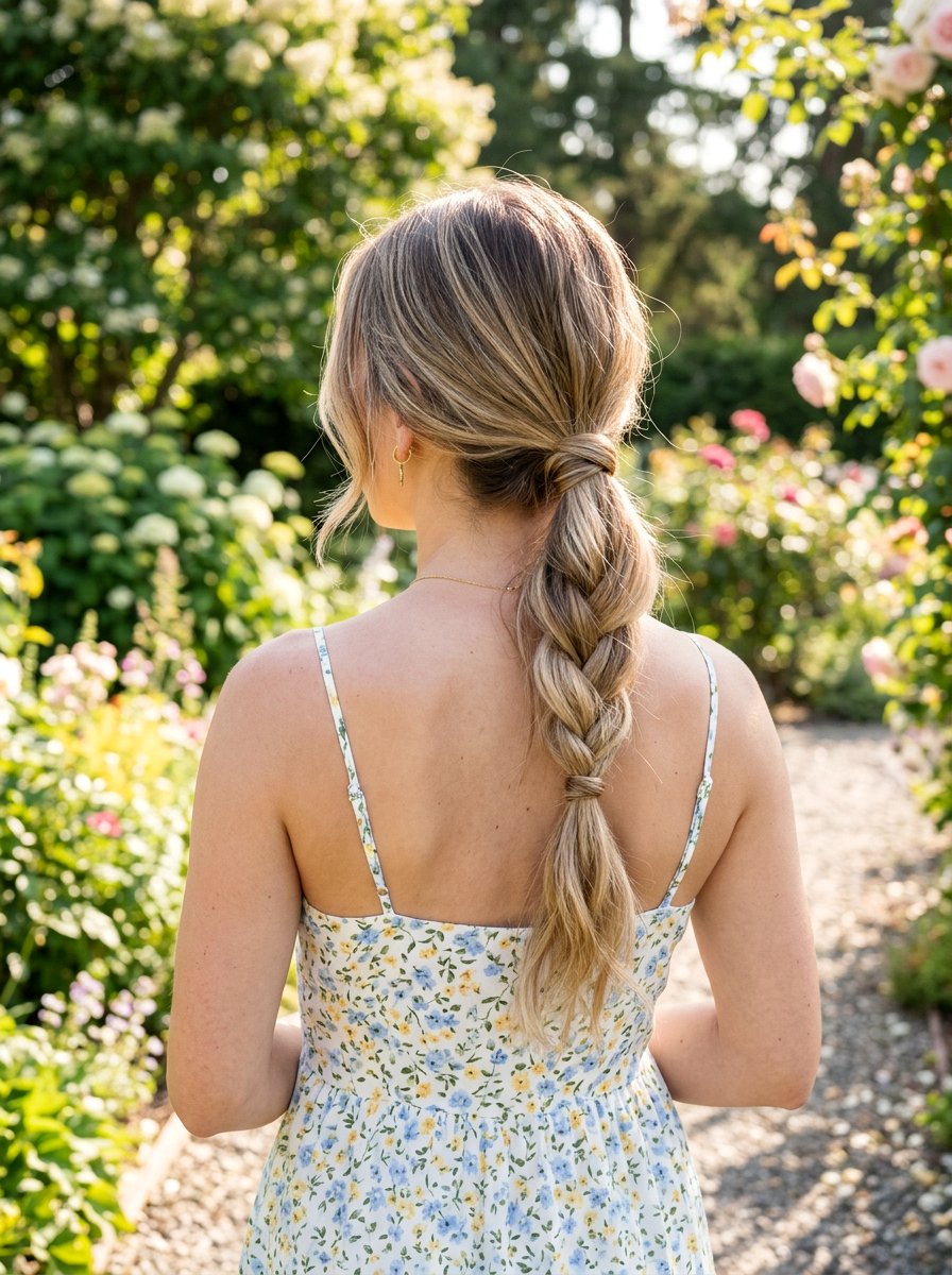 Braided Low Ponytail - 20 cute hairstyle for casual wedding guest - 20 cute hairstyle for casual wedding guest