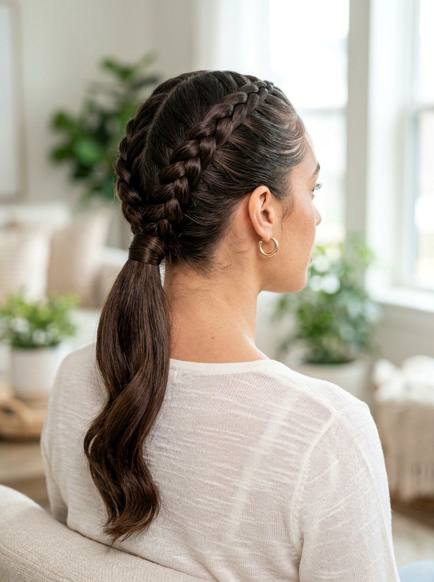 Braided Low Ponytail - 20 sleek hairstyle for humid climate - 20 sleek hairstyle for humid climate