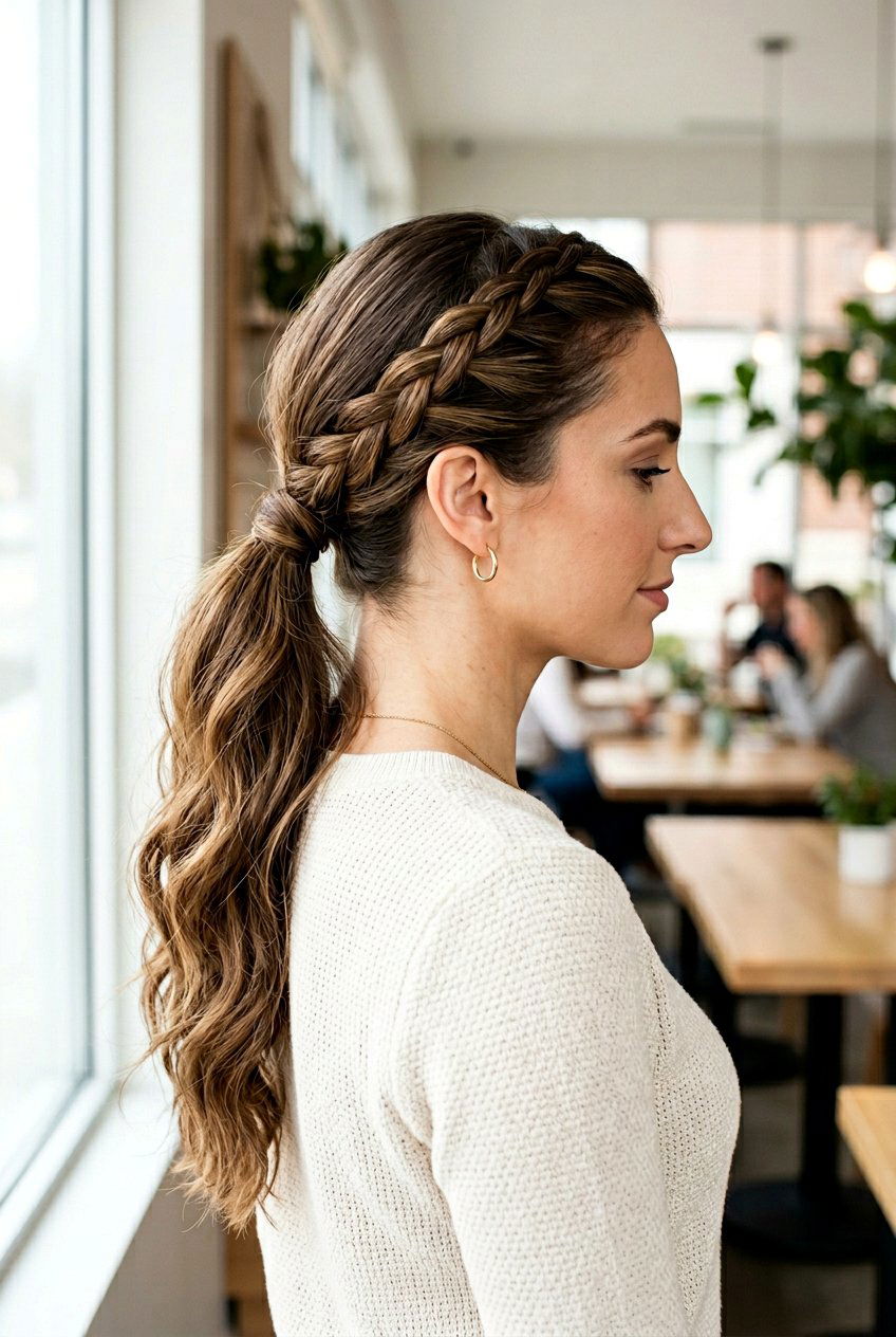 Braided Low Ponytail - 20 humidity proof hairstyles for curly hair - 20 humidity proof hairstyles for curly hair