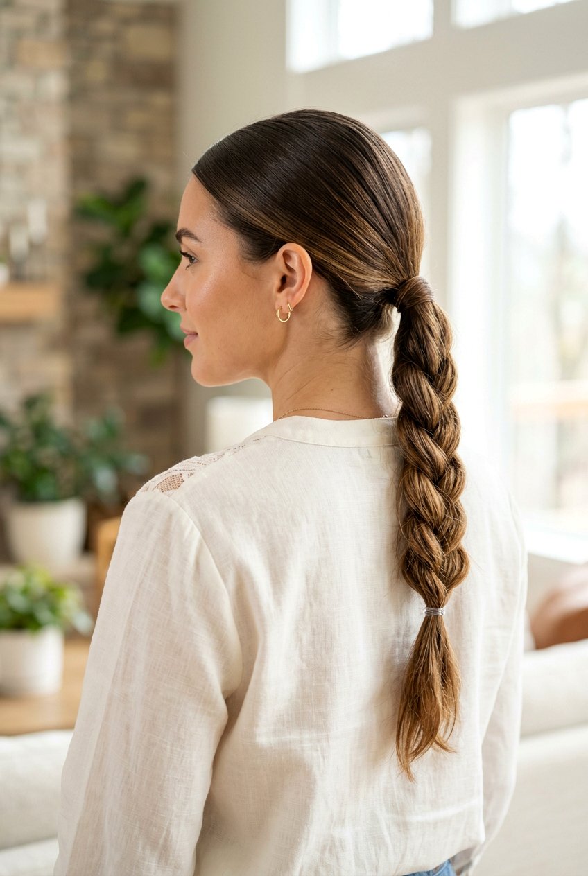 Braided Low Ponytail For Event - 20 birthday hairstyles for women - 20 birthday hairstyles for women