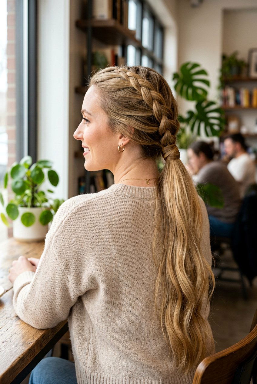 Braided Low Ponytail For Long Hair - 20 lazy girl hairstyles for long hair - 20 lazy girl hairstyles for long hair