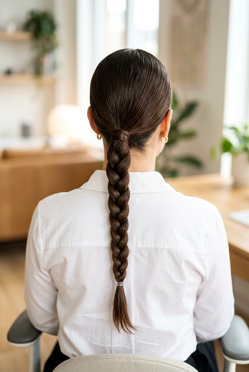 Braided Low Ponytail For Office - 20 professional hairstyles for women - 20 professional hairstyles for women