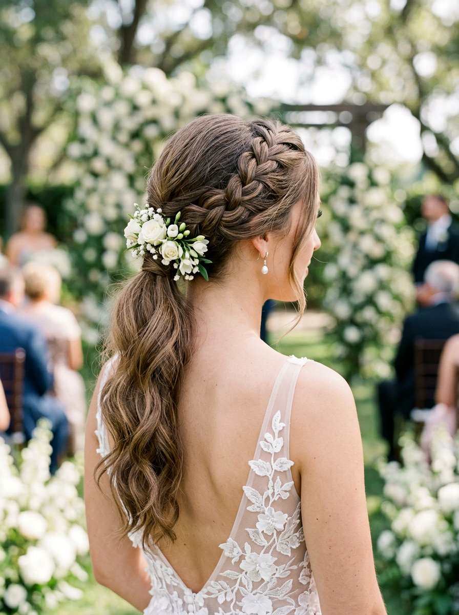 20 Romantic Wedding Hairstyles with Low Ponytail to Try