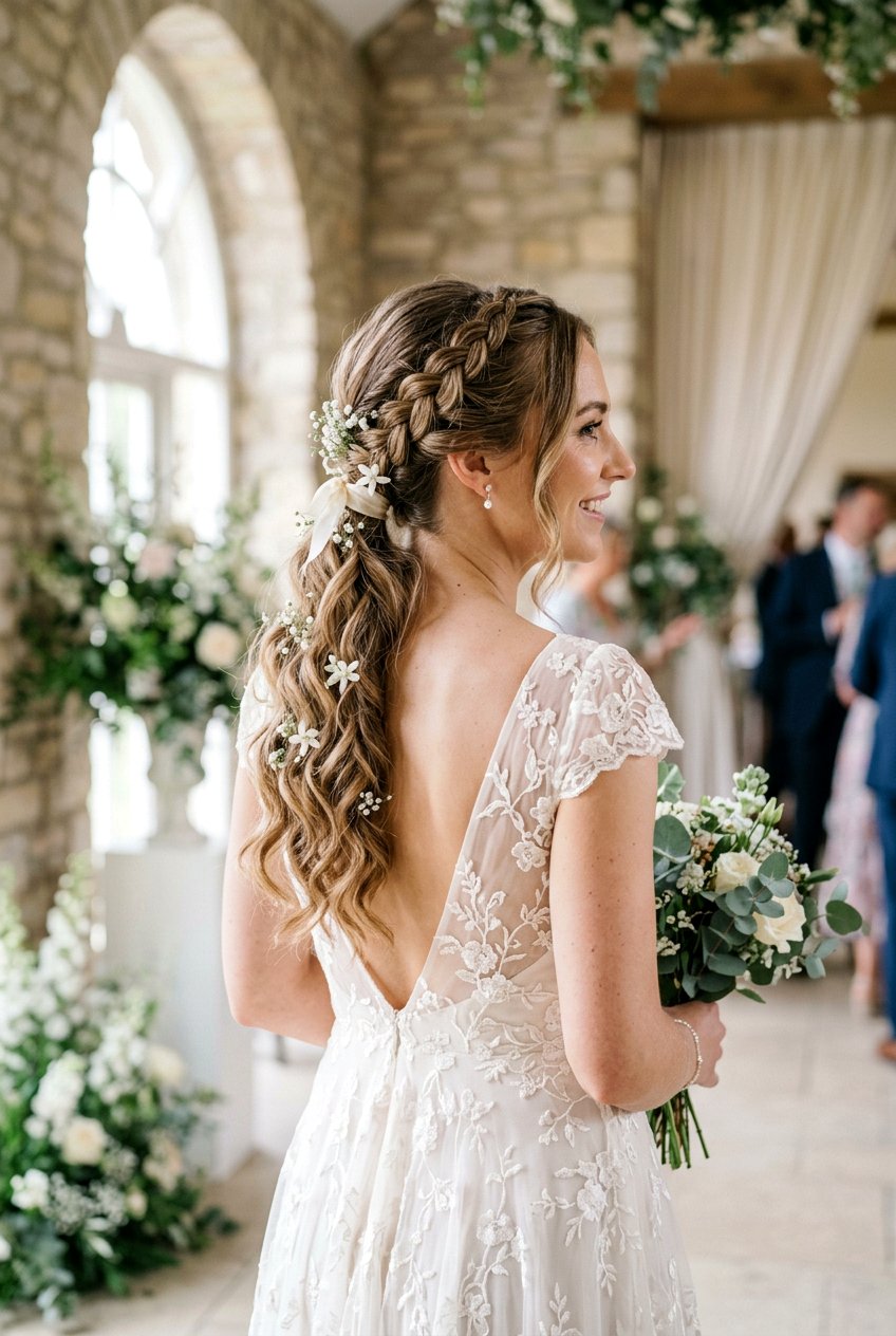 Braided Low Ponytail With Soft Waves - 20 bridal low ponytail with waves - 20 bridal low ponytail with waves