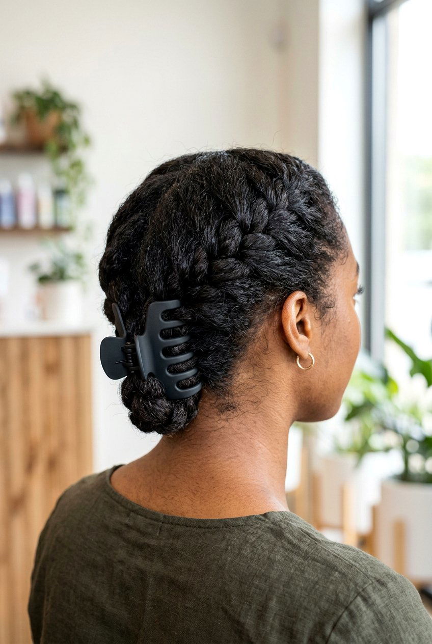 Braided Low Twist - 20 windy day claw clip hairstyle - 20 windy day claw clip hairstyle