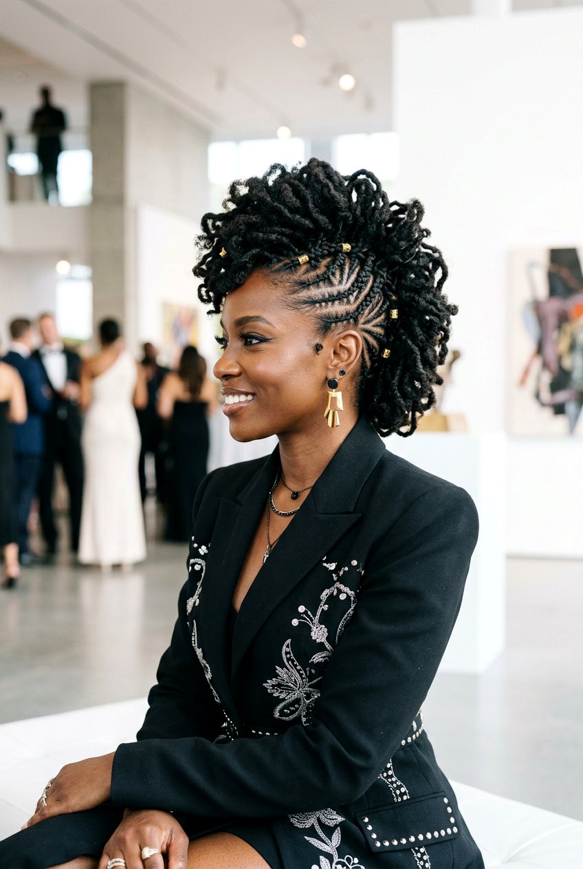 Braided Mohawk Locs - 20 loc styles for wedding guests - 20 loc styles for wedding guests