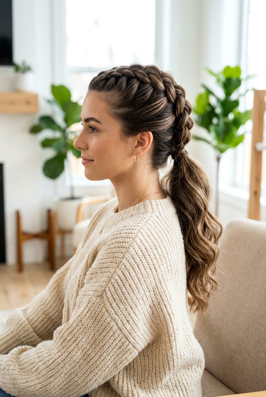 Braided Mohawk Low Ponytail - 20 braided mohawk ponytail - 20 braided mohawk ponytail