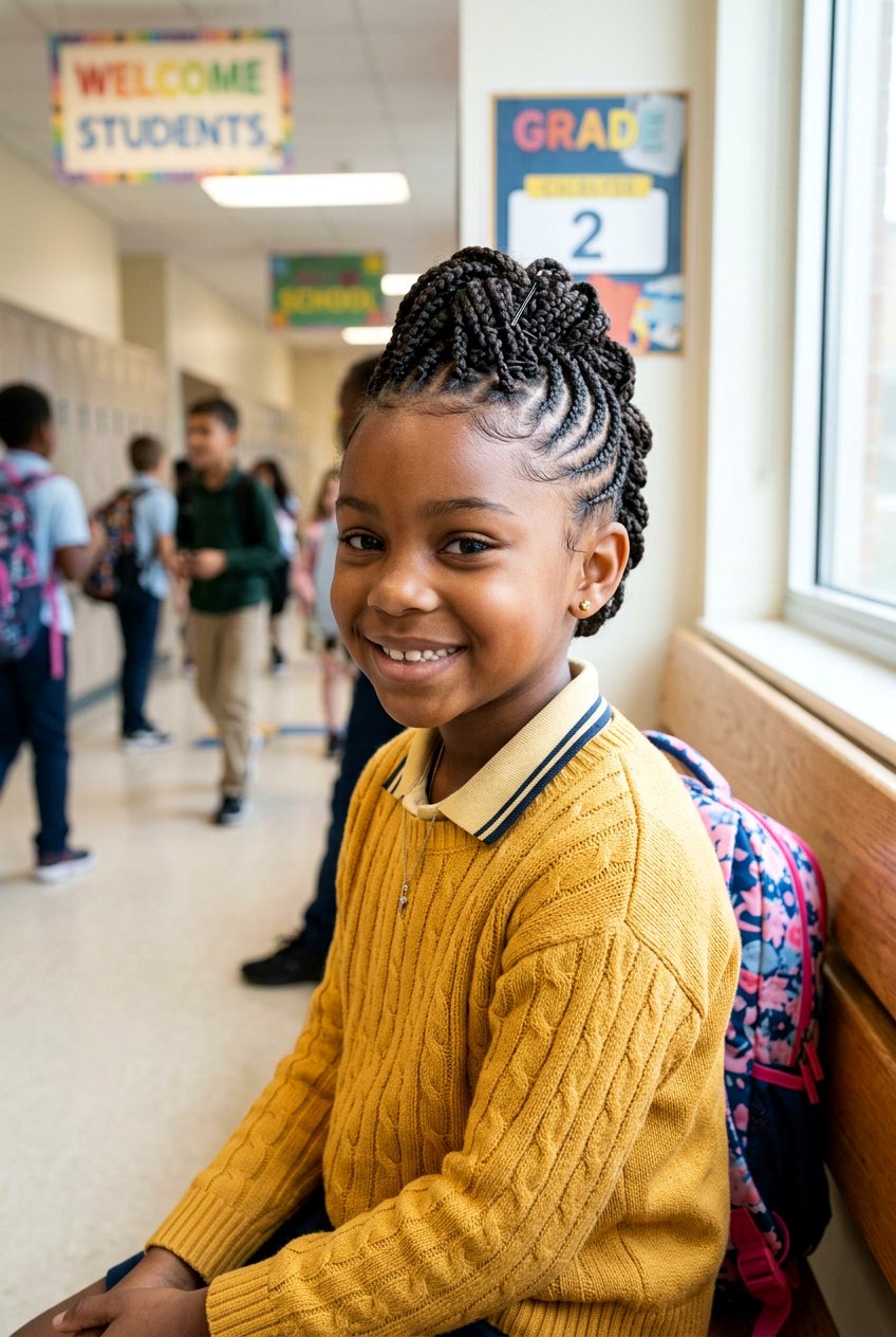 Braided Mohawk Protective Updo - 20 school protective styles for black girls - 20 school protective styles for black girls