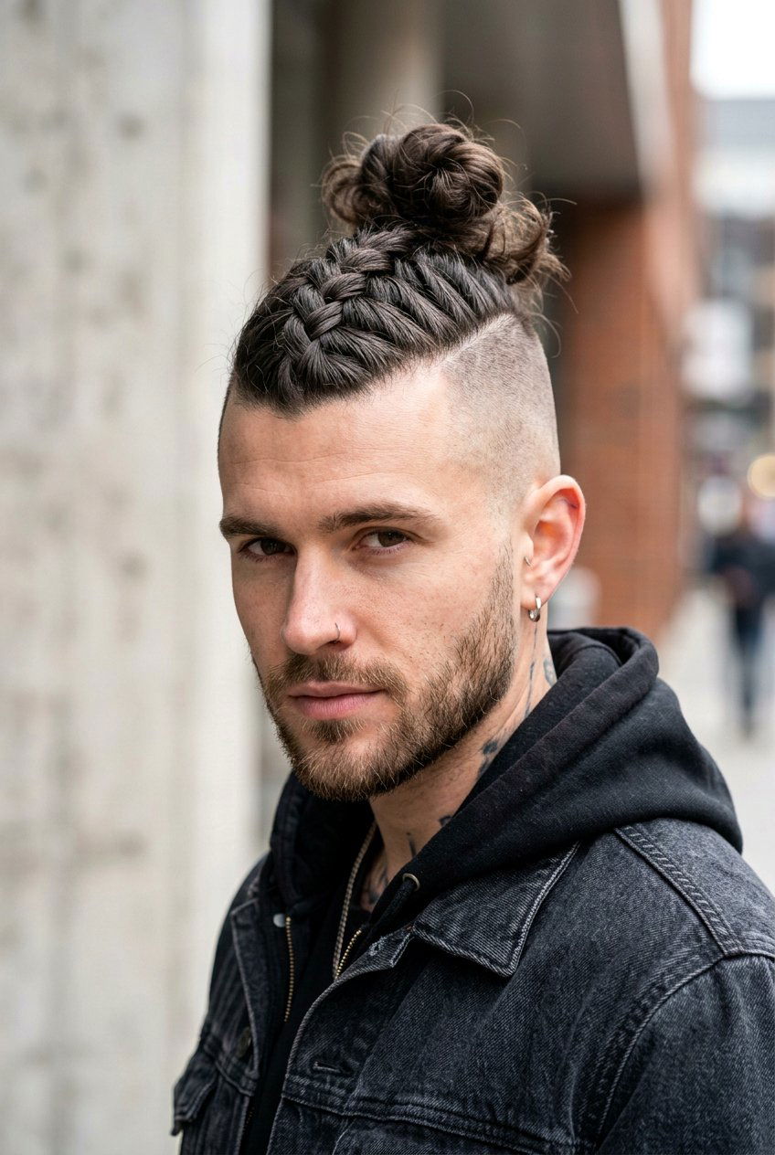 Braided Mohawk Top Knot - 20 braided top knot men - 20 braided top knot men