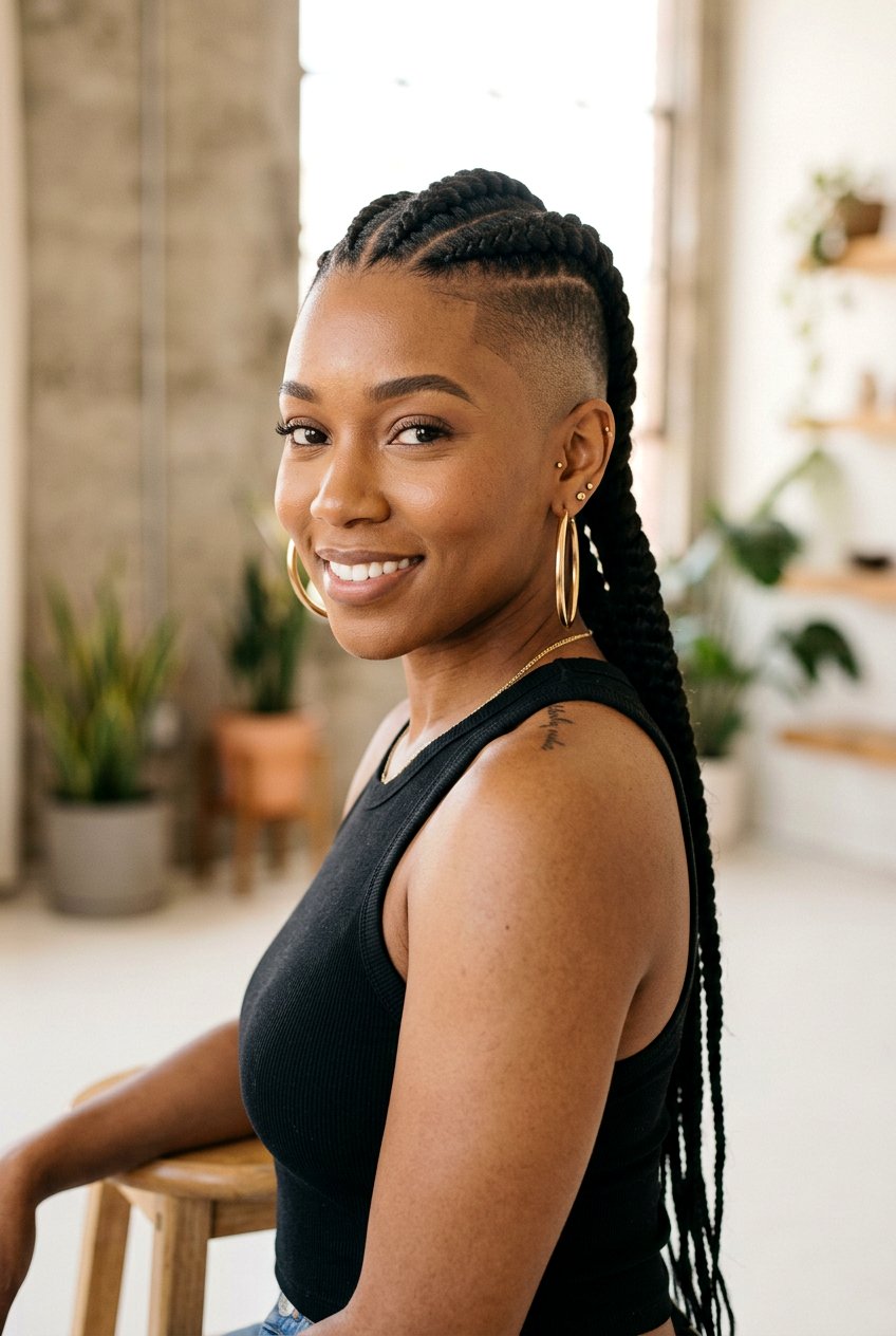 Braided Mohawk With Shaved Sides - 20 braided mohawk hairstyle for women - 20 braided mohawk hairstyle for women