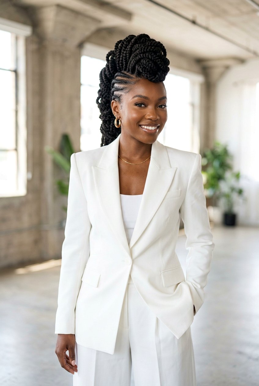 Braided Mohawk - 20 black women wedding guest braid styles - 20 black women wedding guest braid styles