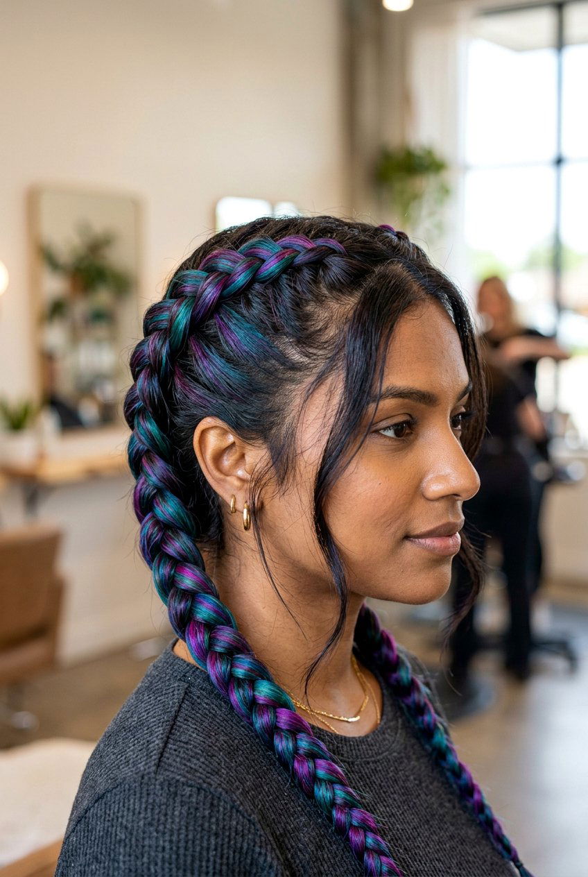 Braided Oil Slick Hair Color Style - 20 oil slick hair color - 20 oil slick hair color