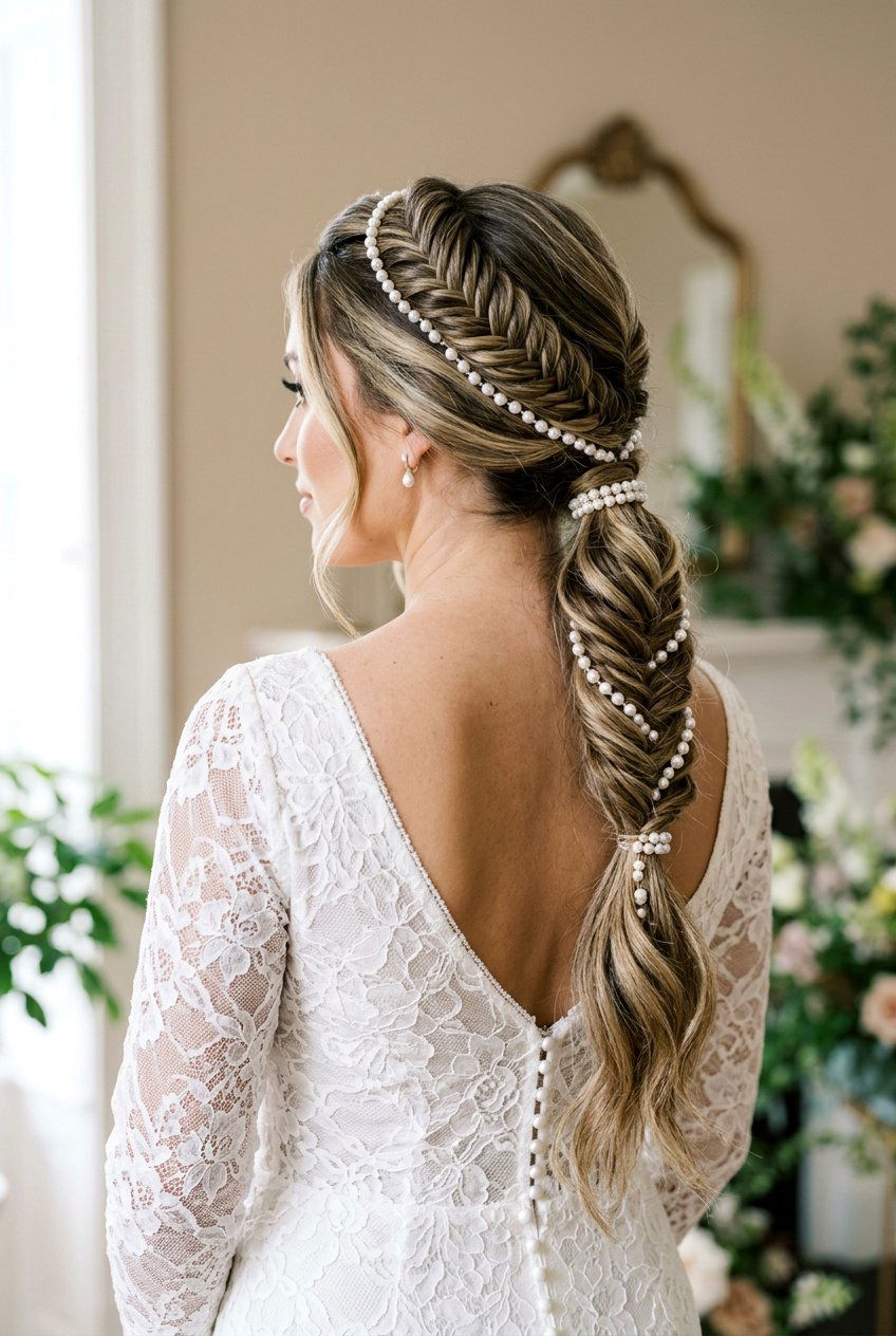 Braided Pearl Ponytail - 20 pearl ponytail hairstyle