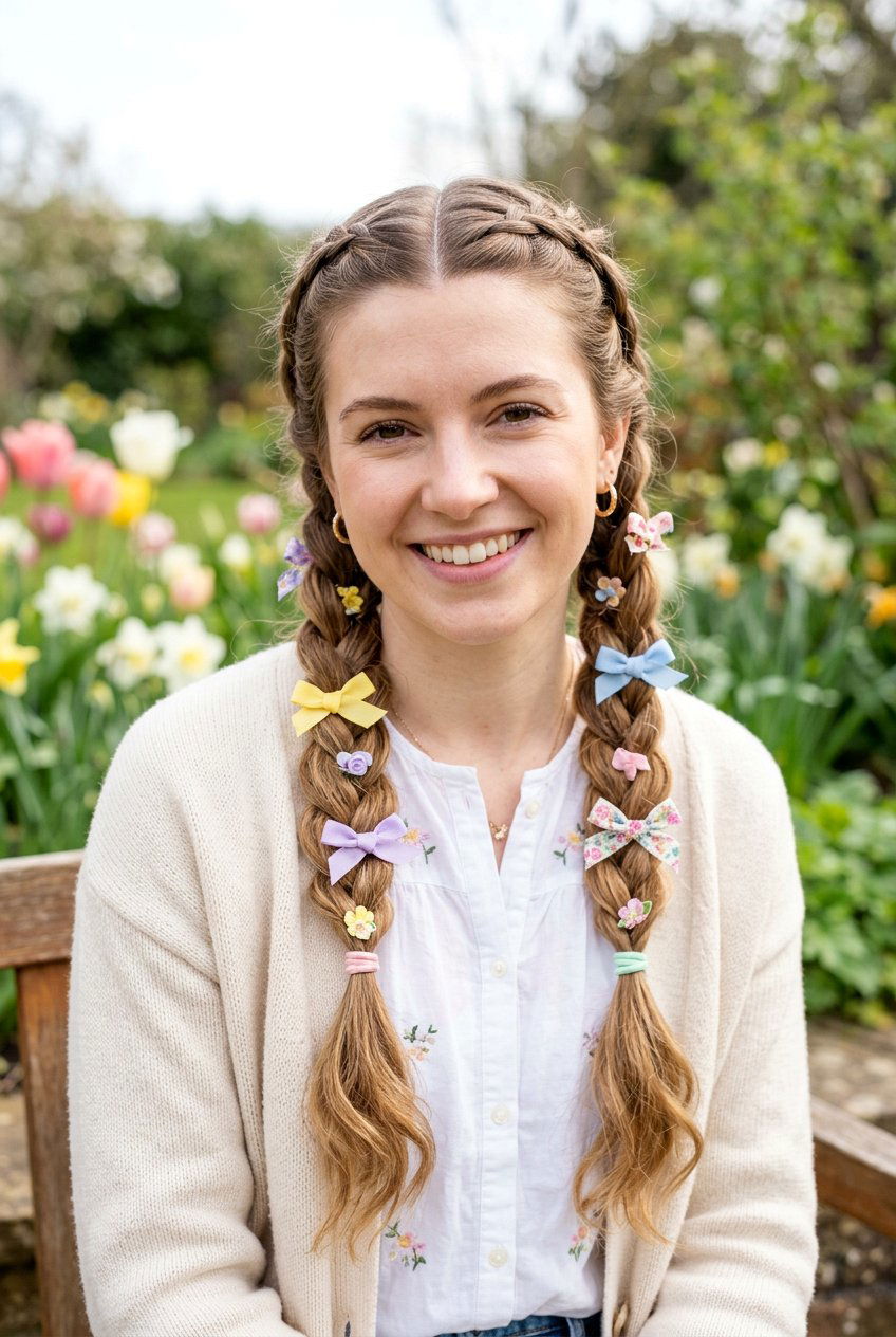 Braided Pigtails Easter Hairstyle - 20 easter braid hairstyles - 20 easter braid hairstyles