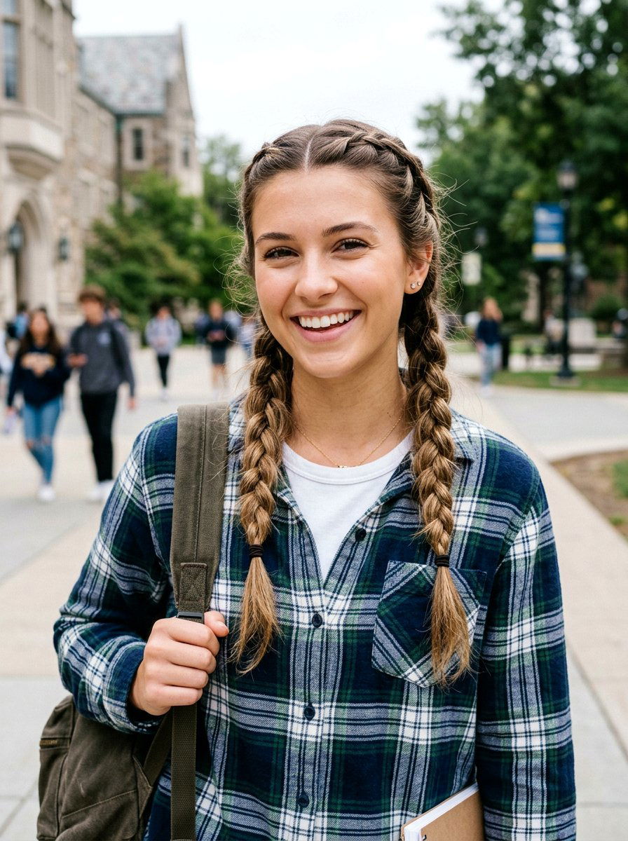 Braided Pigtails Hairstyle For College - 20 cute hairstyle for college campus - 20 cute hairstyle for college campus
