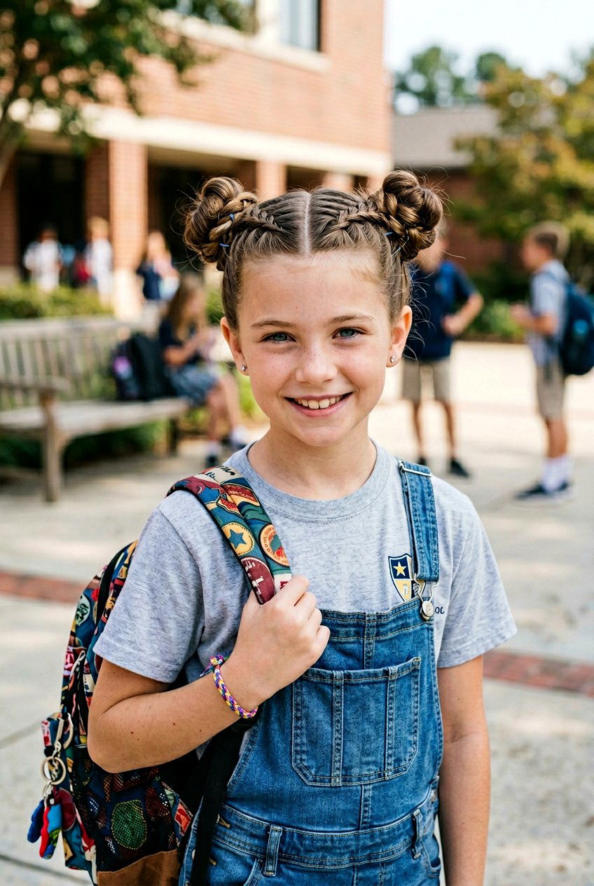 Braided Pigtails Into Buns For School - 20 braided pigtails for school - 20 braided pigtails for school