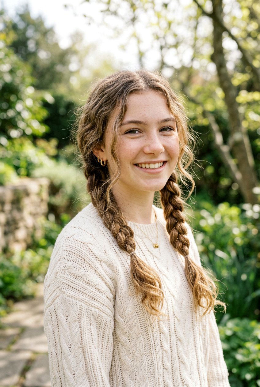 Braided Pigtails With Loose Strands - 20 braided pigtails for school - 20 braided pigtails for school