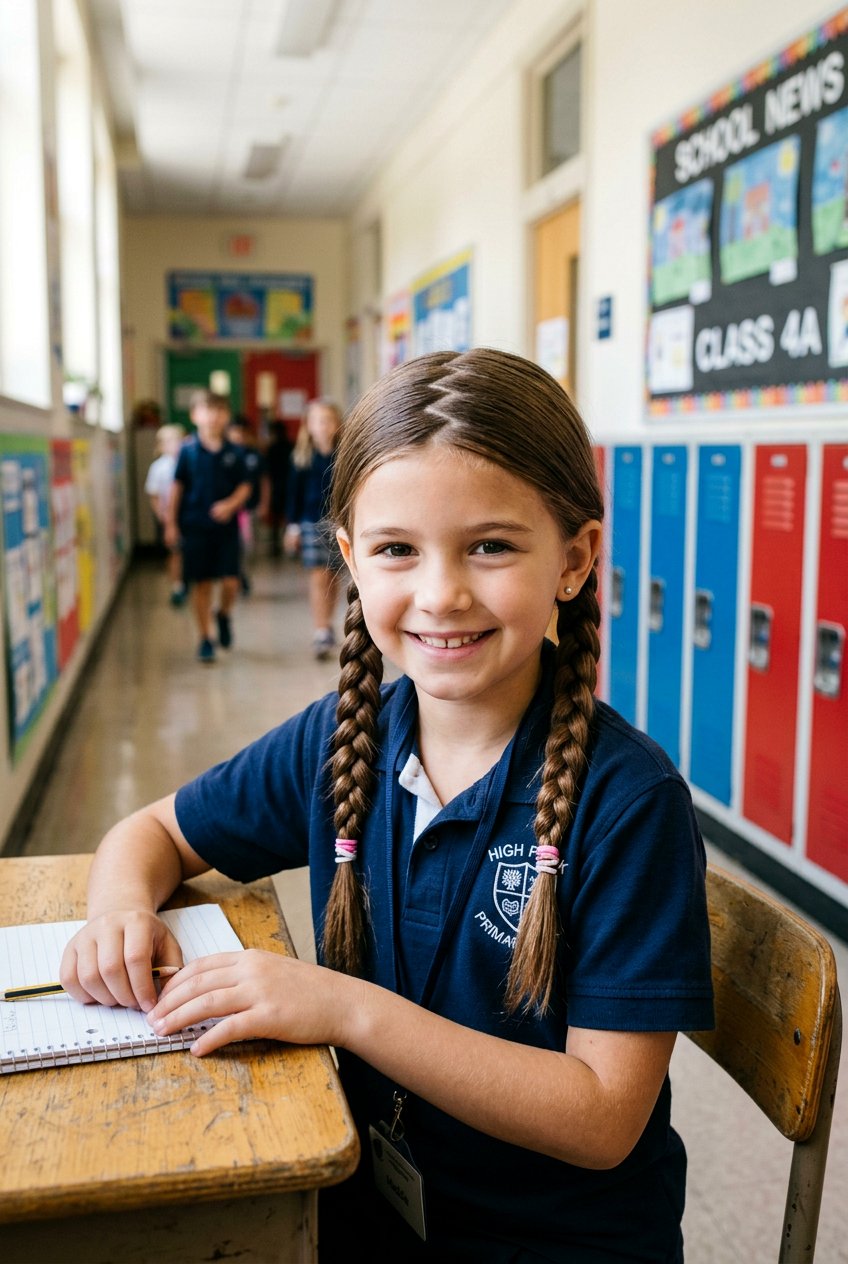 Braided Pigtails With Zigzag Part For School - 20 braided pigtails for school - 20 braided pigtails for school