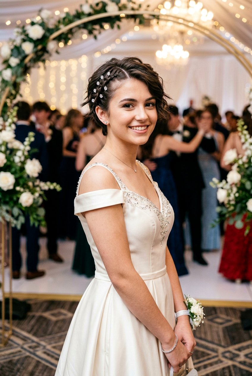 Braided Pixie Prom Hairstyle - 20 prom hairstyles for short hair - 20 prom hairstyles for short hair