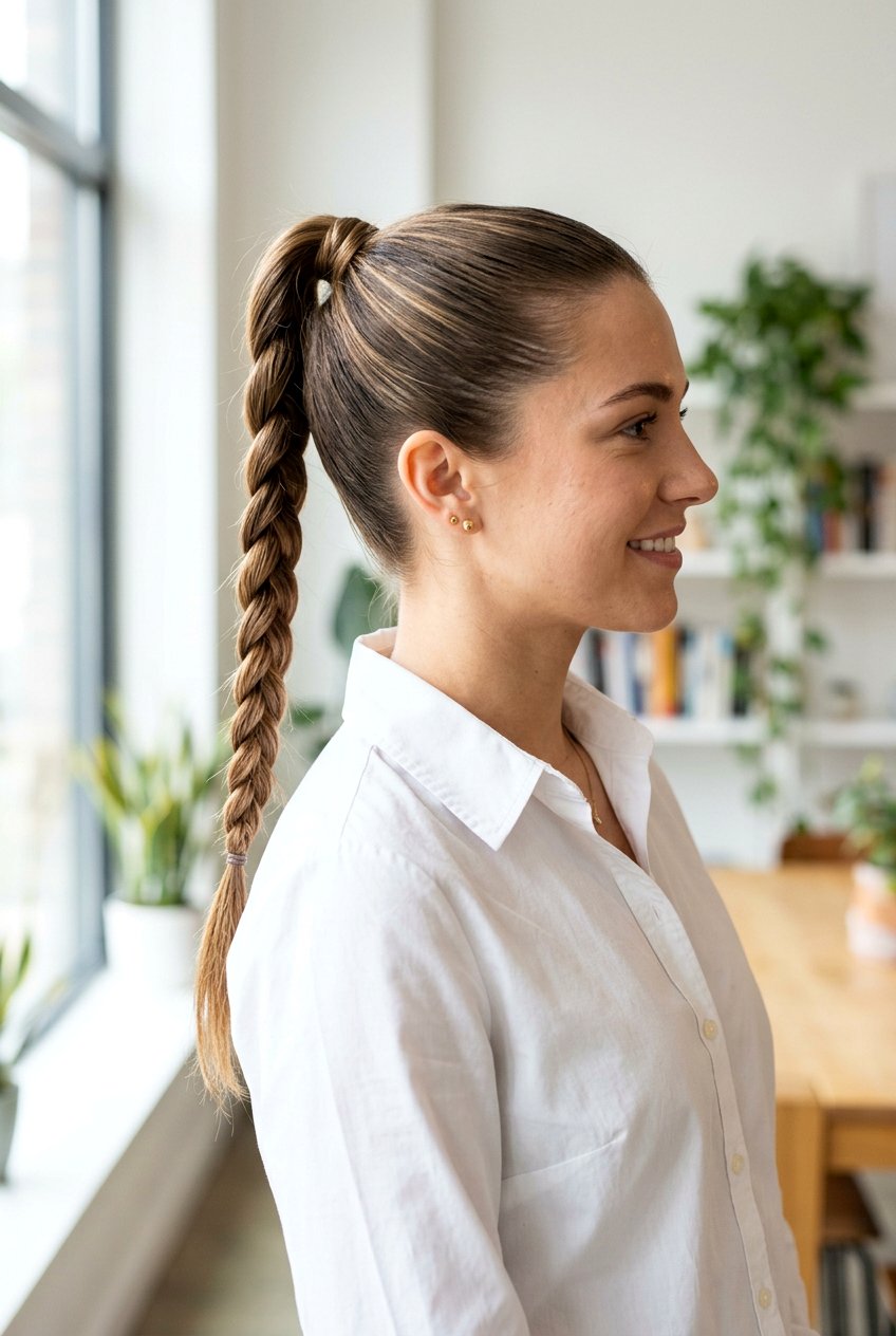 Braided Ponytail - 20 exam week easy hairstyles - 20 exam week easy hairstyles
