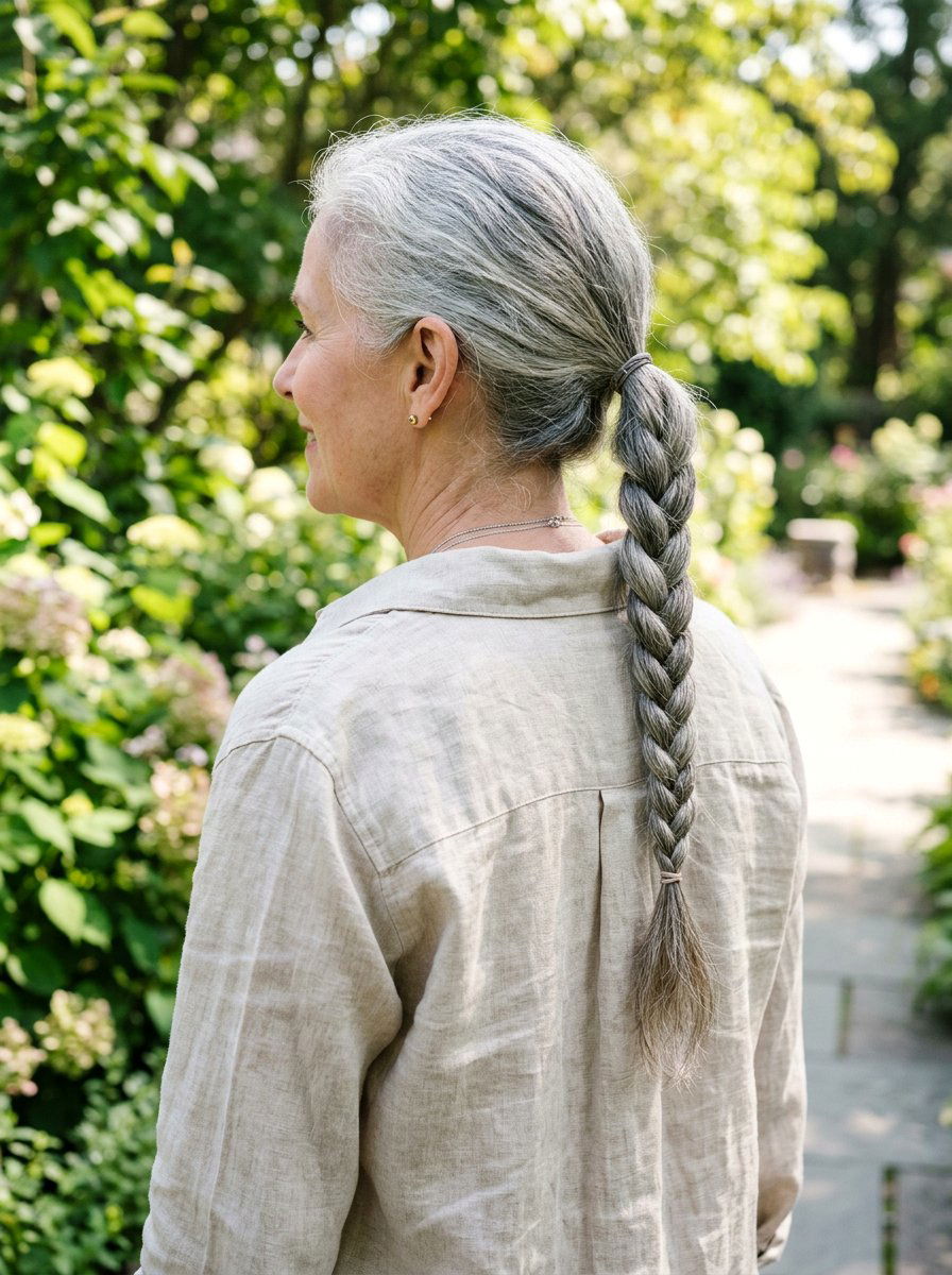 Braided Ponytail - 20 elegant ponytail hairstyle for older women - 20 elegant ponytail hairstyle for older women