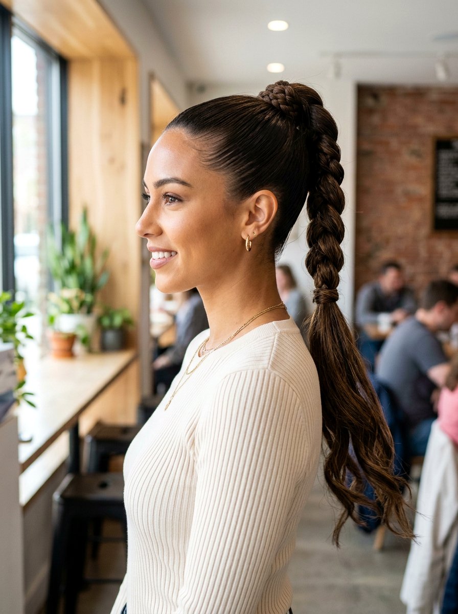 Braided Ponytail - 20 overnight travel hairstyles - 20 overnight travel hairstyles