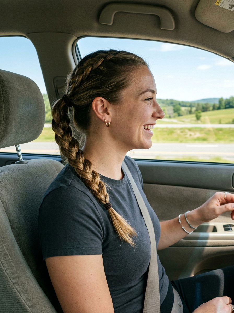Braided Ponytail For Long Road Trips - 20 road trip ponytail hairstyles - 20 road trip ponytail hairstyles