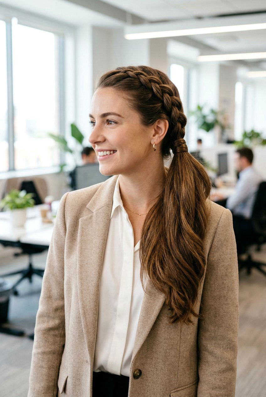 Braided Ponytail For Office - 20 business casual ponytail hairstyle - 20 business casual ponytail hairstyle