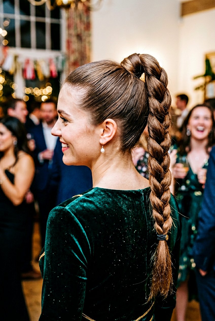 Braided Ponytail For Party - 20 party hairstyles for long hair - 20 party hairstyles for long hair