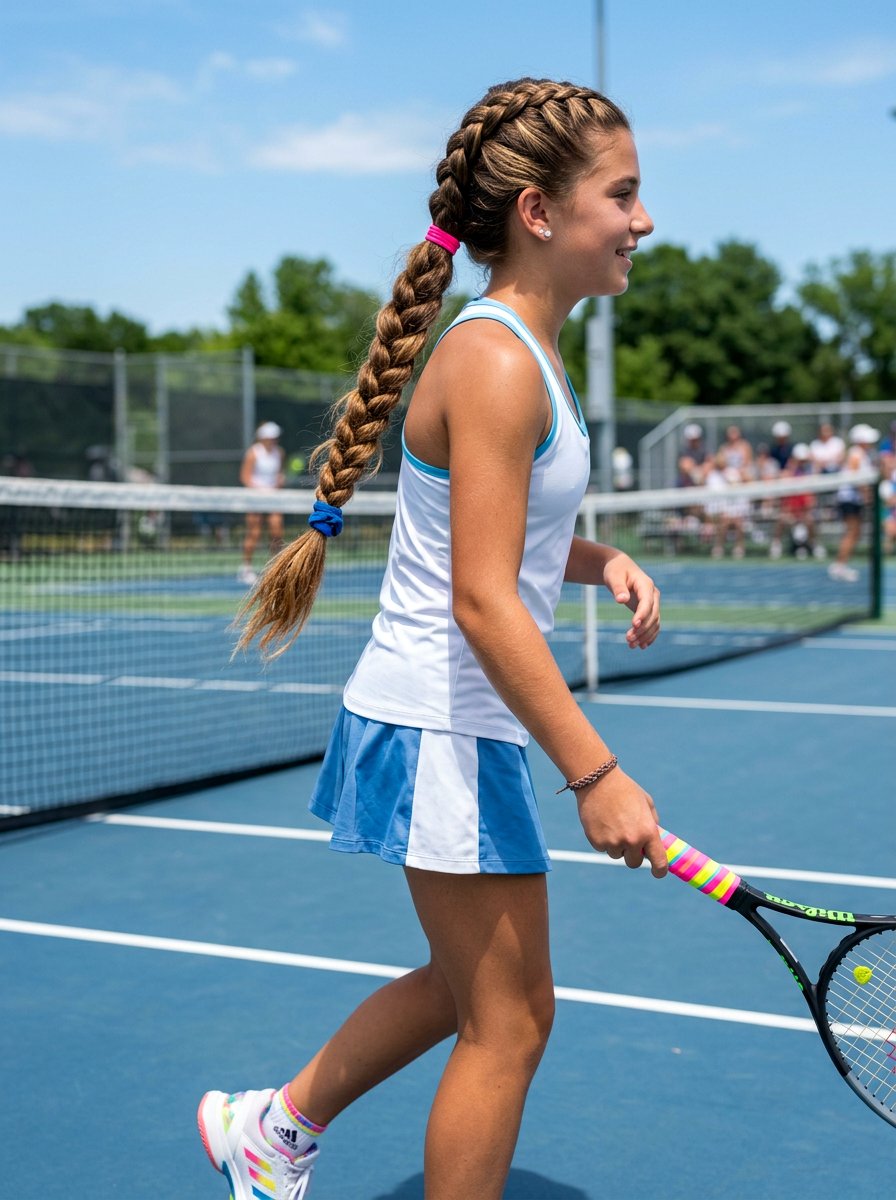 Braided Ponytail For Tennis - 20 tennis hairstyles for girls - 20 tennis hairstyles for girls