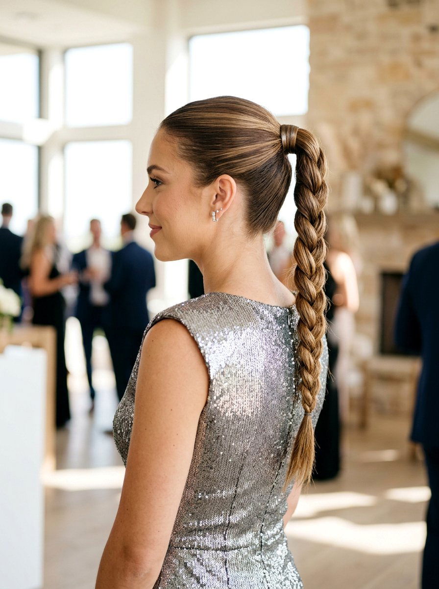 Braided Ponytail New Year Hairstyle - 20 new year party hairstyles - 20 new year party hairstyles