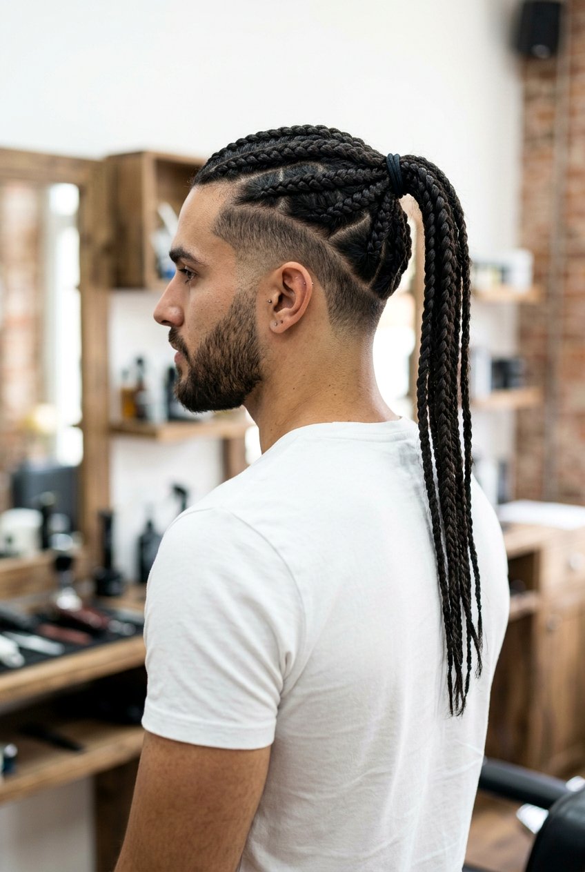 Braided Ponytail Undercut - 20 braids with undercut men - 20 braids with undercut men