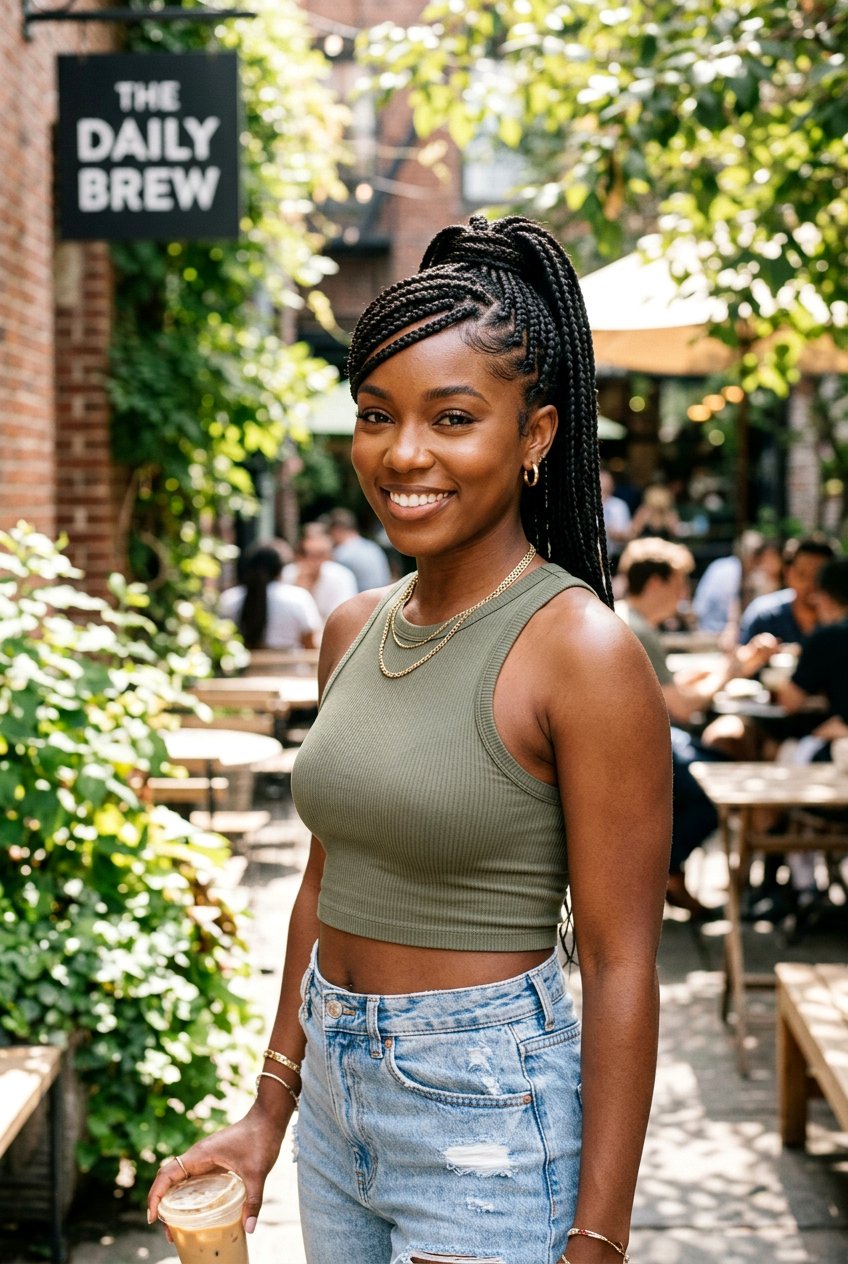 Braided Ponytail With Bangs - 20 black women braided ponytail ideas - 20 black women braided ponytail ideas