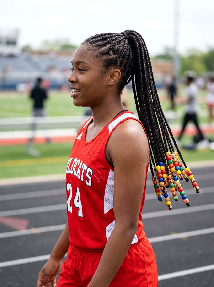 Braided Ponytail With Beads - 20 soccer hairstyle with braided ponytail - 20 soccer hairstyle with braided ponytail