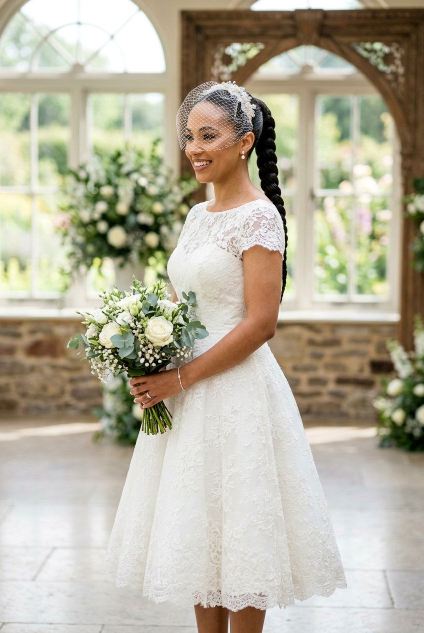 Braided Ponytail With Birdcage Veil Bridal - 20 bridal braid ponytail with veil - 20 bridal braid ponytail with veil