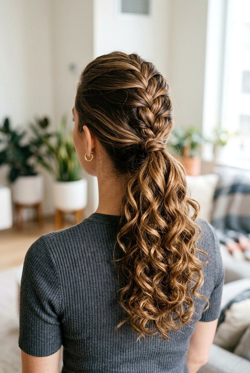 Braided Ponytail With Curls - 20 graduation hairstyle with ponytail curls - 20 graduation hairstyle with ponytail curls