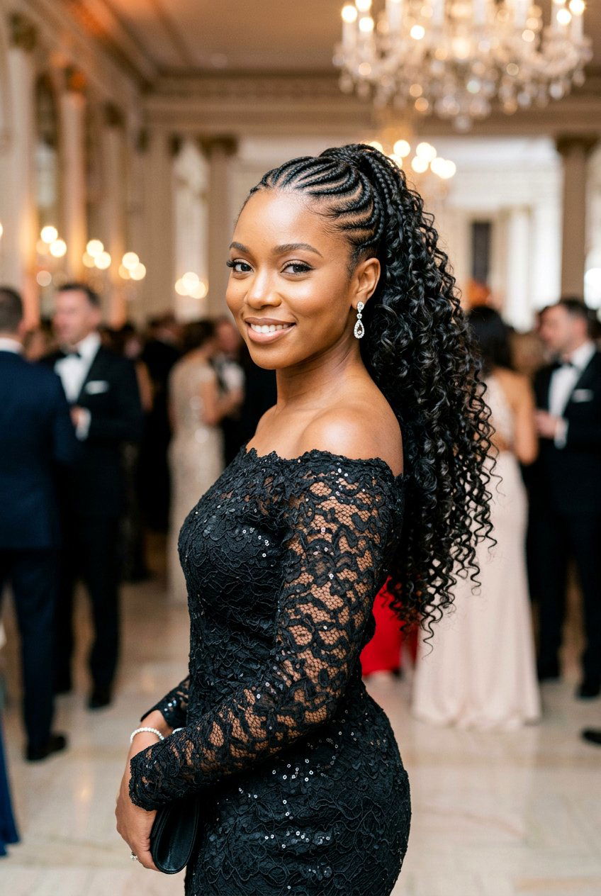 20 Stunning Cornrow Ponytail For Black Women To Try Today